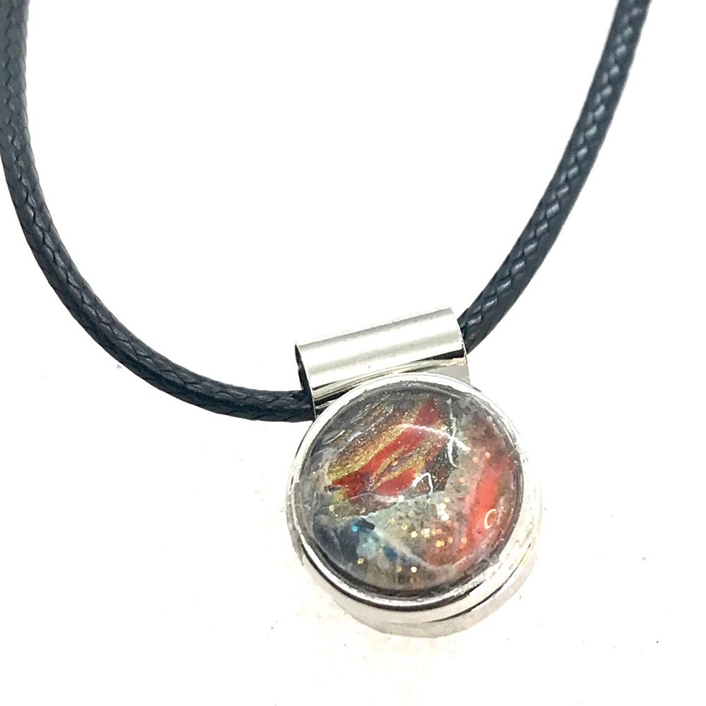 Minimalist Necklace With handmade 12mm snap SN12 on simple cord